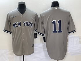 Wholesale Cheap Men\'s New York Yankees #11 Anthony Volpe Gray Cool Base Stitched Baseball Jersey
