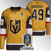 Wholesale Cheap Men's Vegas Golden Knights #49 Ivan Barbashev Gold 2023 Stanley Cup Champions Stitched Jersey