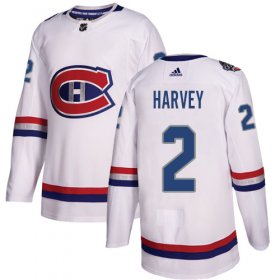 Wholesale Cheap Adidas Canadiens #2 Doug Harvey White Authentic 2017 100 Classic Stitched NHL Jersey