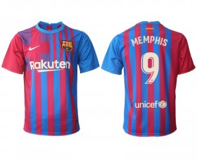 Wholesale Cheap Men 2021-2022 Club Barcelona home aaa version red 9 Nike Soccer Jerseys
