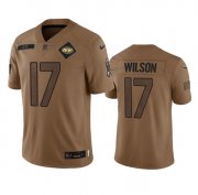 Wholesale Cheap Men's New York Jets #17 Garrett Wilson 2023 Brown Salute To Service Limited Football Stitched Jersey