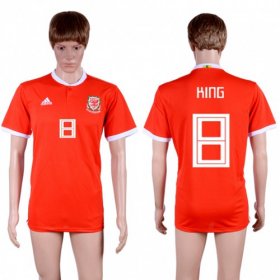 Wholesale Cheap Wales #8 King Red Home Soccer Club Jersey