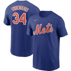 Wholesale Cheap New York Mets #34 Noah Syndergaard Nike Name & Number T-Shirt Royal