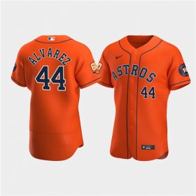 Wholesale Cheap Men\'s Houston Astros #44 Yordan Alvarez Orange 60th Anniversary Flex Base Stitched Baseball Jersey