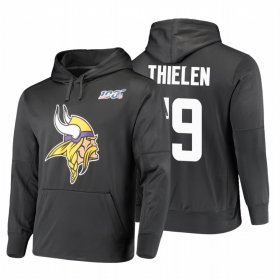 Wholesale Cheap Minnesota Vikings #19 Adam Thielen Nike NFL 100 Primary Logo Circuit Name & Number Pullover Hoodie Anthracite