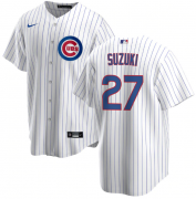 Wholesale Cheap Men's Chicago Cubs #27 Seiya Suzuki White Cool Base Stitched Baseball Jersey