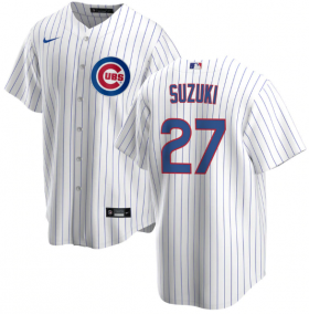 Wholesale Cheap Men\'s Chicago Cubs #27 Seiya Suzuki White Cool Base Stitched Baseball Jersey