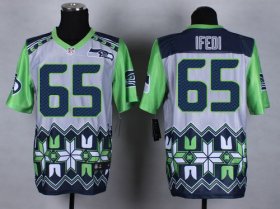 Wholesale Cheap Nike Seahawks #65 Germain Ifedi Grey Men\'s Stitched NFL Elite Noble Fashion Jersey