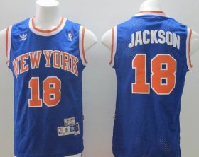 Wholesale Cheap New York Knicks #18 Phil Jackson Blue Swingman Throwback Jersey