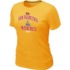 Wholesale Cheap Women\'s San Francisco 49ers Super Bowl XLVII Heart & Soul T-Shirt Yellow