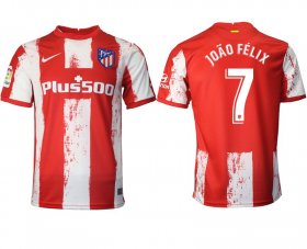 Wholesale Cheap Men 2021-2022 Club Atletico Madrid home aaa version red 7 Nike Soccer Jersey