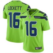 Wholesale Cheap Nike Seahawks #16 Tyler Lockett Green Men's Stitched NFL Limited Rush Jersey