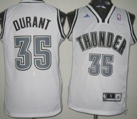 Wholesale Cheap Oklahoma City Thunder #35 Kevin Durant Revolution 30 Swingman White With Black Jersey