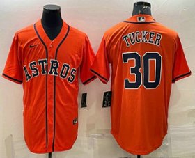 Wholesale Cheap Men\'s Houston Astros #30 Kyle Tucker Orange Stitched MLB Cool Base Nike Jersey