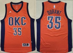 Wholesale Cheap Men\'s Oklahoma City Thunder #35 Kevin Durant Revolution 30 Swingman 2015-16 New Orange Jersey