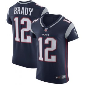 Wholesale Cheap Nike Patriots #12 Tom Brady Navy Blue Team Color Men\'s Stitched NFL Vapor Untouchable Elite Jersey