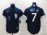 Wholesale Cheap Men's Kansas City Royals #7 Bobby Witt Jr. Number 2022 Navy City Connect Cool Base Stitched Jersey