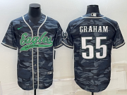 Cheap Men's Philadelphia Eagles #55 Brandon Graham Gray Camo With Patch Cool Base Stitched Baseball Jersey