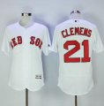 Wholesale Cheap Red Sox #21 Roger Clemens White Flexbase Authentic Collection Stitched MLB Jersey