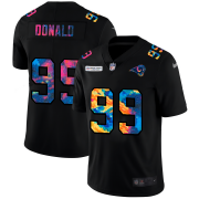 Cheap Los Angeles Rams #99 Aaron Donald Men's Nike Multi-Color Black 2020 NFL Crucial Catch Vapor Untouchable Limited Jersey