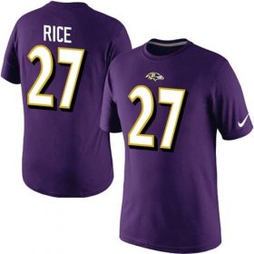 Wholesale Cheap Nike Baltimore Ravens #27 Ray Rice Pride Name & Number NFL T-Shirt Purple