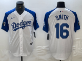 Cheap Men's Los Angeles Dodgers #16 Will Smith White Blue Fashion Stitched Cool Base Limited Jersey