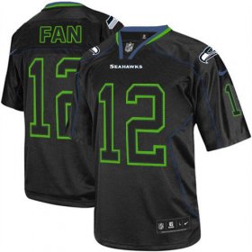Wholesale Cheap Nike Seahawks #12 Fan Lights Out Black Youth Stitched NFL Elite Jersey