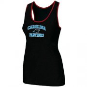 Wholesale Cheap Women's Nike Carolina Panthers Heart & Soul Tri-Blend Racerback Stretch Tank Top Black