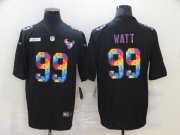 Wholesale Cheap Men's Houston Texans #99 J.J. Watt Multi-Color Black 2020 NFL Crucial Catch Vapor Untouchable Nike Limited Jersey