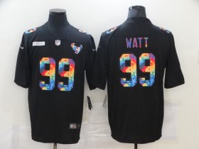 Wholesale Cheap Men\'s Houston Texans #99 J.J. Watt Multi-Color Black 2020 NFL Crucial Catch Vapor Untouchable Nike Limited Jersey