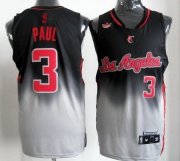 Wholesale Cheap Los Angeles Clippers #3 Chris Paul Black/Gray Fadeaway Fashion Jersey