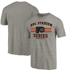 Wholesale Cheap Men\'s Philadelphia Flyers Gray 2019 Stadium Series Vintage Tri-Blend T-Shirt