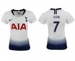 Wholesale Cheap Women's Tottenham Hotspur #7 Son Home Soccer Club Jersey