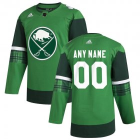 Wholesale Cheap Buffalo Sabres Men\'s Adidas 2020 St. Patrick\'s Day Custom Stitched NHL Jersey Green