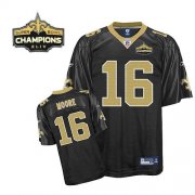 Wholesale Cheap Saints #16 Lance Moore Black Super Bowl XLIV 44 Champions Stitched NFL Jersey