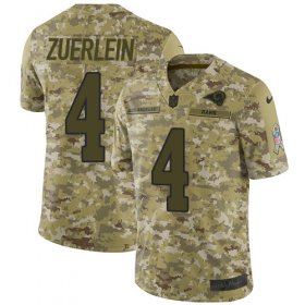 Wholesale Cheap Nike Rams #4 Greg Zuerlein Camo Men\'s Stitched NFL Limited 2018 Salute To Service Jersey