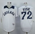 Wholesale Cheap White Sox #72 Carlton Fisk White 1976 Turn Back The Clock Stitched MLB Jersey