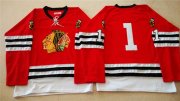 Wholesale Cheap Mitchell And Ness 1960-61 Blackhawks #1 Glenn Hall Red Stitched NHL Jersey