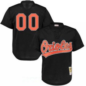 Wholesale Cheap Men\'s Baltimore Orioles Navy Blue Mesh Batting Practice Throwback Majestic Cooperstown Collection Custom Baseball Jersey