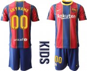 Wholesale Cheap Youth 2020-2021 club Barcelona home customized red Soccer Jerseys