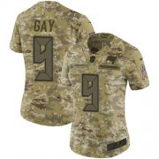 Wholesale Cheap Nike Buccaneers #9 Matt Gay Camo Women's Stitched NFL Limited 2018 Salute To Service Jersey