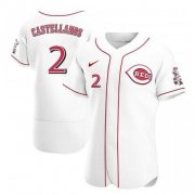 Wholesale Cheap Men's Cincinnati Reds #2 Nick Castellanos White 2021 Home Player Jersey