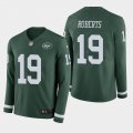 Wholesale Cheap Nike Jets #19 Andre Roberts Green Team Color Men's Stitched NFL Limited Therma Long Sleeve Jersey