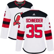 Wholesale Cheap Adidas Devils #35 Cory Schneider White Road Authentic Women's Stitched NHL Jersey