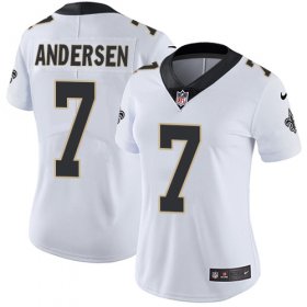 Wholesale Cheap Nike Saints #7 Morten Andersen White Women\'s Stitched NFL Vapor Untouchable Limited Jersey