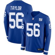 Wholesale Cheap Nike Giants #56 Lawrence Taylor Royal Blue Team Color Men's Stitched NFL Limited Therma Long Sleeve Jersey