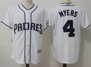 Wholesale Cheap Padres #4 Wil Myers White New Cool Base Stitched MLB Jersey