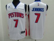 Wholesale Cheap Men's Detroit Pistons #7 Brandon Jennings Revolution 30 Swingman 2014 New White Jersey