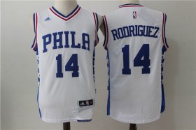 Wholesale Cheap Men\'s Philadelphia 76ers #14 Sergio Rodriguez NEW White Stitched NBA adidas Revolution 30 Swingman Jersey