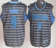 Wholesale Cheap Minnesota Timberwolves #9 Ricky Rubio Gray With Black Pinstripe Jersey